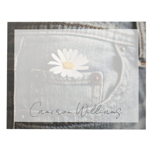 Flowers | Daisy in Jeans Pocket Notitieblok (Voorkant)