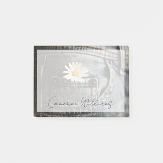 Flowers | Daisy in Jeans Pocket Post-it® Notes (Voorkant)