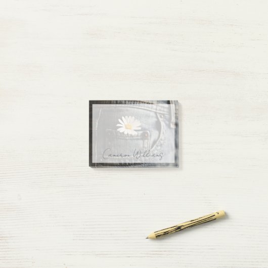 Flowers | Daisy in Jeans Pocket Post-it® Notes (Op bureau)