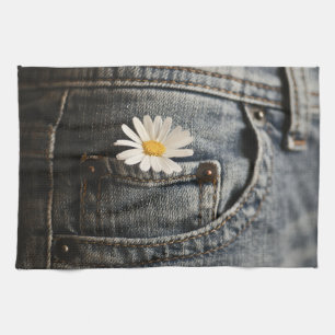 Flowers   Daisy in Jeans Pocket Theedoek
