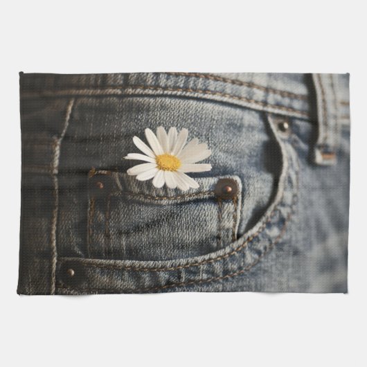 Flowers | Daisy in Jeans Pocket Theedoek (Horizontaal)