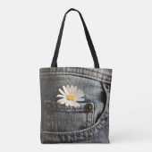 Flowers | Daisy in Jeans Pocket Tote Bag (Achterkant)