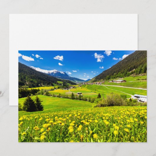 Flowers | Dandelion Canton of Grisons, Switzerland Bedankkaart (Voorkant / Achterkant)