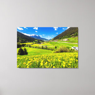 Flowers   Dandelion Canton of Grisons, Switzerland Canvas Afdruk