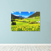 Flowers | Dandelion Canton of Grisons, Switzerland Canvas Afdruk (Insitu (Houten vloer))