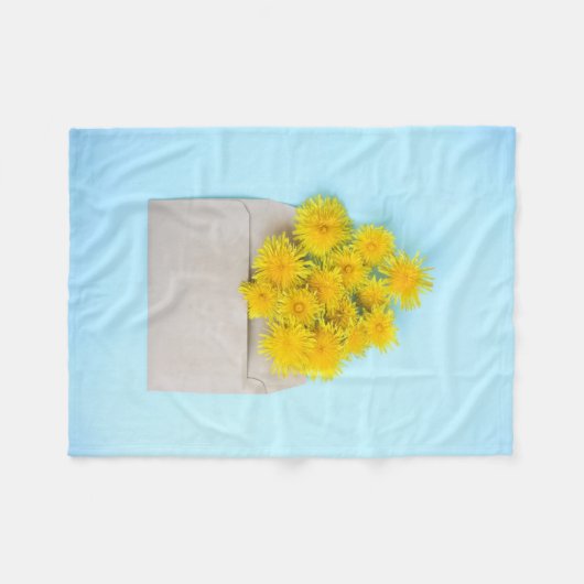 Flowers | Dandelions in Envelope Fleece Deken (Voorkant (Horizontaal))