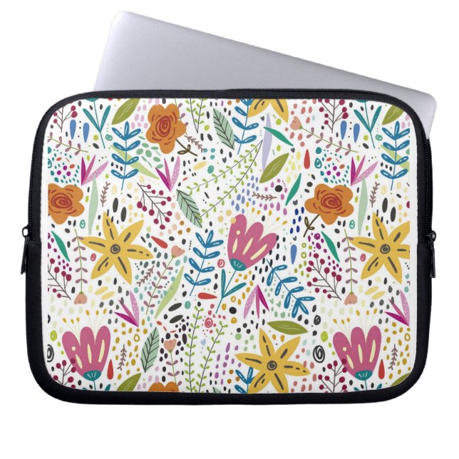 Flowers Design Laptop Sleeve (Voorkant)