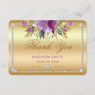 Flowers Diamonds Afstuderen Hartelijk dank Aankondiging