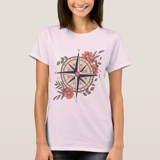 Flowers, Directions, Compass T-shirt (Voorkant)