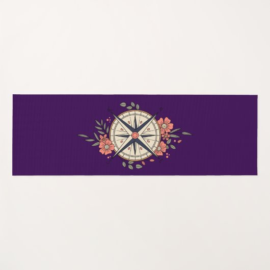 Flowers, Directions, Compass Yogamat (Voorkant (horizontaal))