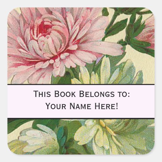  Flowers 'Dit boek behoort toe' Sticker (Voorkant)