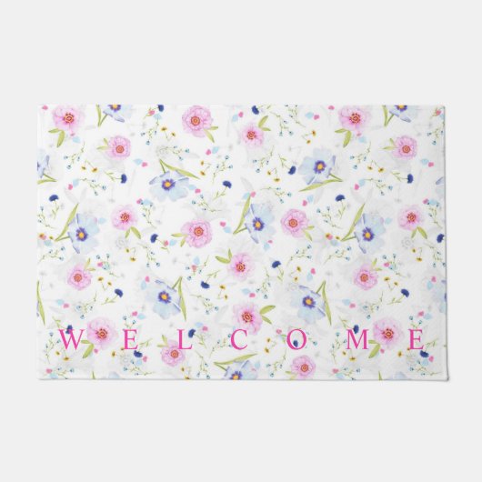 Flowers Doormat Welcome Spring Deurmat (Voorkant)