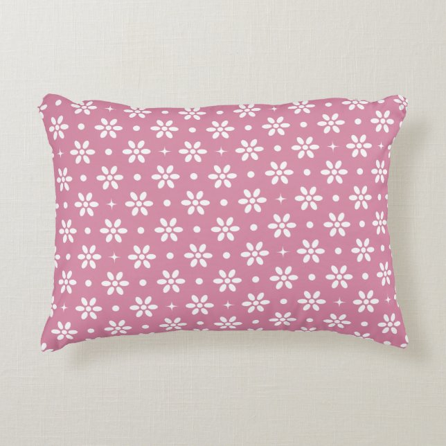 Flowers, Dots & Sparkles-Magenta Accent Kussen (Voorkant)
