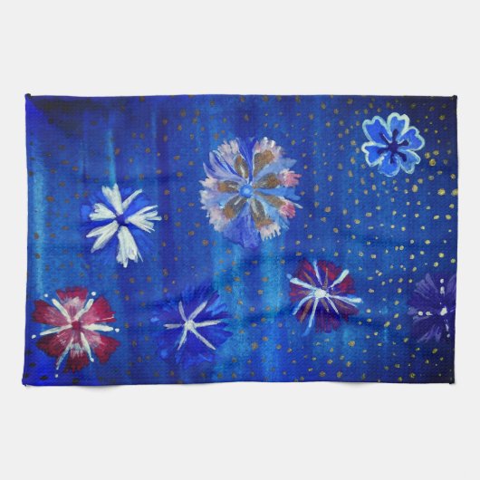 Flowers Drawing Spring Mood Tea Towel Theedoek (Horizontaal)