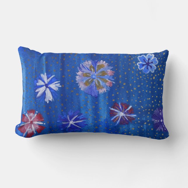 Flowers Drawing Summer Mood Lumbar Pillow Kussen (Voorkant)
