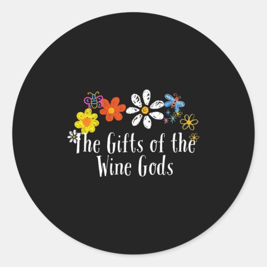 Flowers Drawing The Of The Wine Gods Funny 2024 Sa Ronde Sticker (Voorkant)