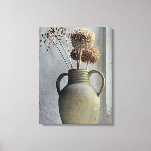 Flowers | Dried Flower Vase Canvas Afdruk (Voorkant)