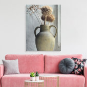 Flowers | Dried Flower Vase Canvas Afdruk (Insitu (Woonkamer))