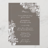  Flowers Driftwood Grijs Bruiloft Menu (Voorkant / Achterkant)
