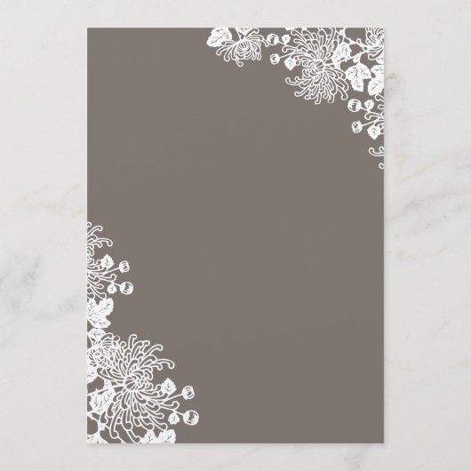  Flowers Driftwood Grijs Bruiloft Menu (Achterkant)