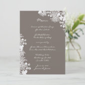  Flowers Driftwood Grijs Bruiloft Menu (Staand voorkant)