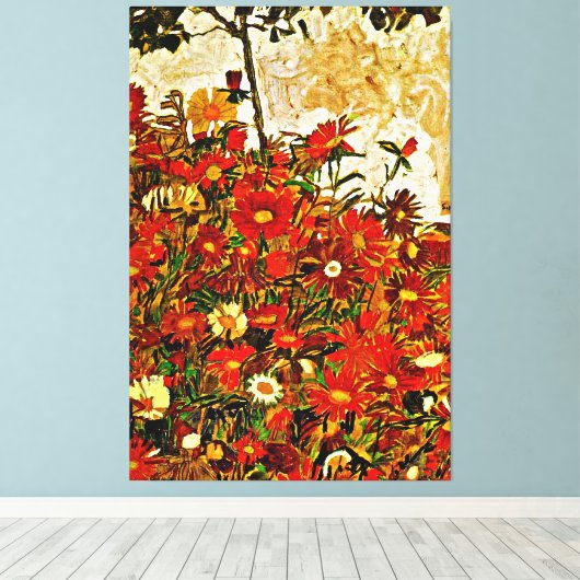 Flowers — Egon Schiele Canvas Afdruk (Insitu (Houten vloer))
