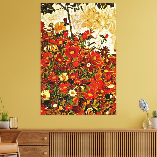 Flowers — Egon Schiele Canvas Afdruk (Insitu (Woonkamer))