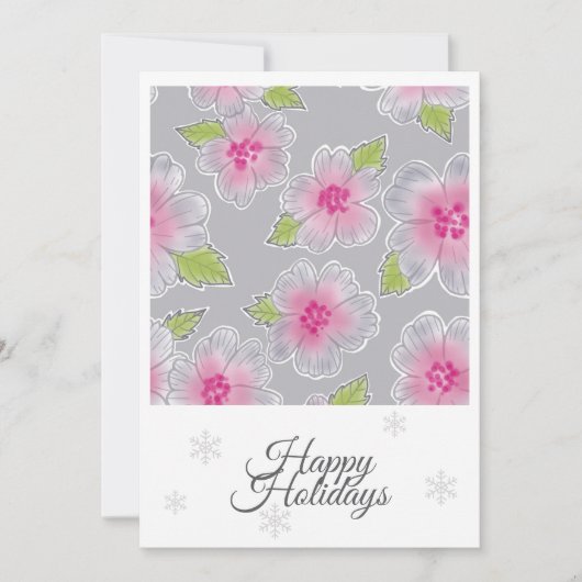 Flowers Elegance Happy Holidays Birthday Card Feestdagenkaart (Voorkant)