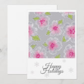 Flowers Elegance Happy Holidays Birthday Card Feestdagenkaart (Voorkant / Achterkant)