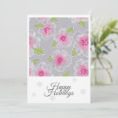 Flowers Elegance Happy Holidays Birthday Card Feestdagenkaart (Staand voorkant)
