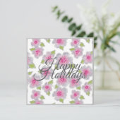 Flowers Elegance Happy Holidays Card Feestdagenkaart (Staand voorkant)