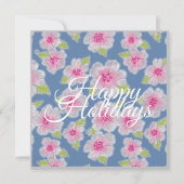 Flowers Elegance Happy Holidays Card Feestdagenkaart (Voorkant)