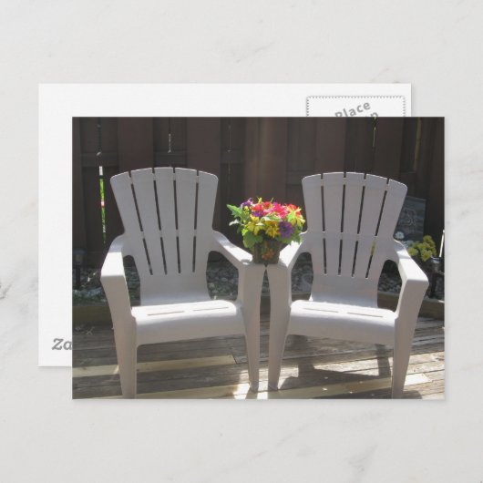 Flowers en Adirondack Chairs Briefkaart (Voorkant / Achterkant)