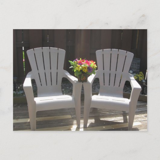 Flowers en Adirondack Chairs Briefkaart (Voorkant)