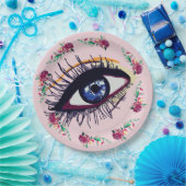 Flowers en blue Eye Art Borden voor aangepast papi Papieren Bordje (Feest)