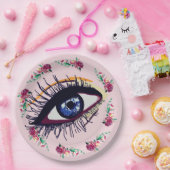 Flowers en blue Eye Art Borden voor aangepast papi Papieren Bordje (Feest)