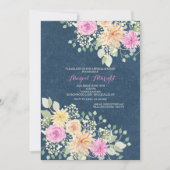 Flowers en Denim Invitation Kaart (Voorkant)