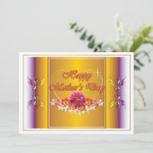 Flowers en Heart Design Happy Moederdag-Kaart (Staand voorkant)