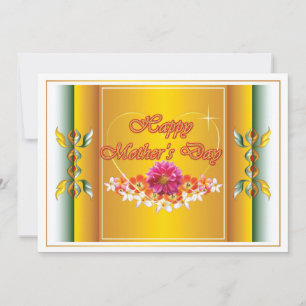 Flowers en Heart Design Happy Moederdag-Kaart
