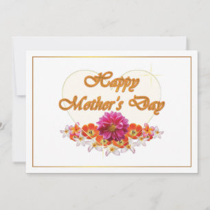 Flowers en Heart Design Happy Moederdag-Kaart