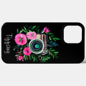 Flowers en Retro Camera Gepersonaliseerd Case-Mate iPhone Case (Achterkant (horizontaal))