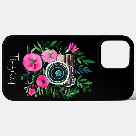  Flowers en Retro Camera Gepersonaliseerd Case-Mate iPhone Case (Achterkant (horizontaal))