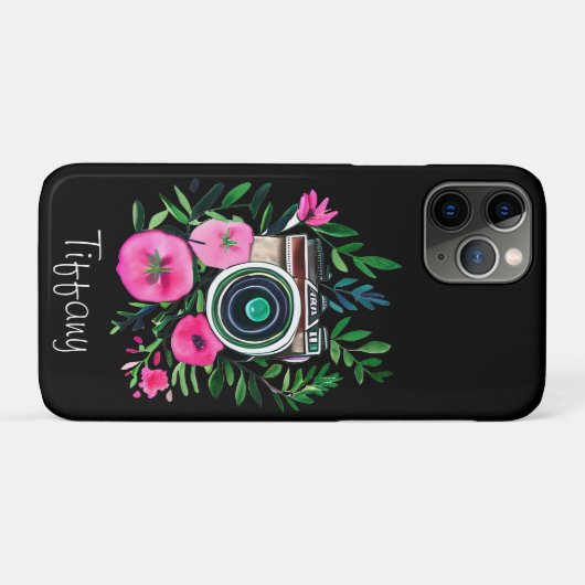  Flowers en Retro Camera Gepersonaliseerd Case-Mate iPhone Case (Achterkant (horizontaal))