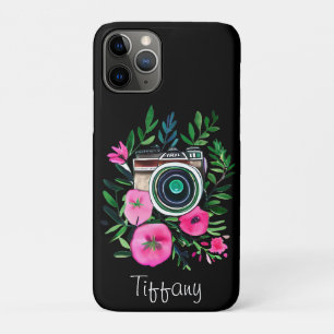  Flowers en Retro Camera Gepersonaliseerd Case-Mate iPhone Case