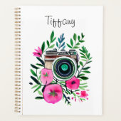  Flowers en Retro Camera Gepersonaliseerd Planner (Voorkant)