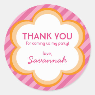 Flowers en Stripes Dank u Sticker