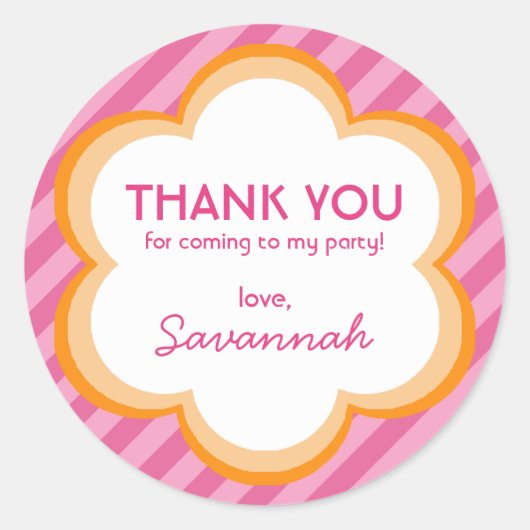 Flowers en Stripes Dank u Sticker (Voorkant)