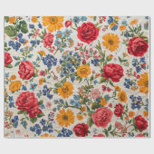 Flowers Everywhere, colorful design, Cadeaupapier (Vlak)