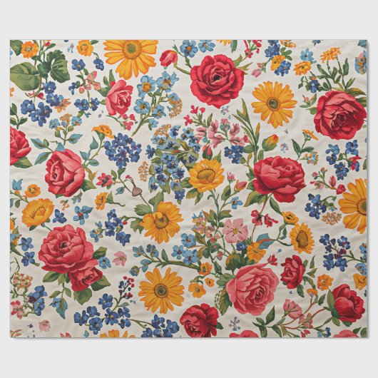 Flowers Everywhere, colorful design, Cadeaupapier (Vlak)