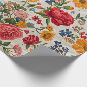 Flowers Everywhere, colorful design, Cadeaupapier (Hoek)